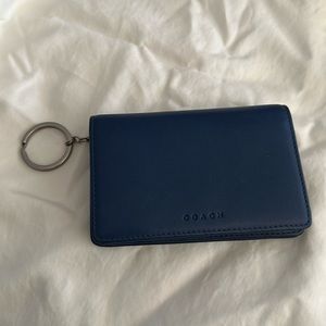 Coach small wallet in blue leather with light blue leather lining